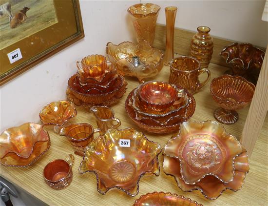 A collection of carnival glass 26cm